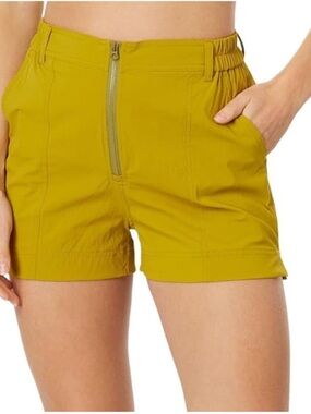 Madewell XXLarge Shorts Zip-Front Tapered Shorts in Citrus Lime pockets NWT